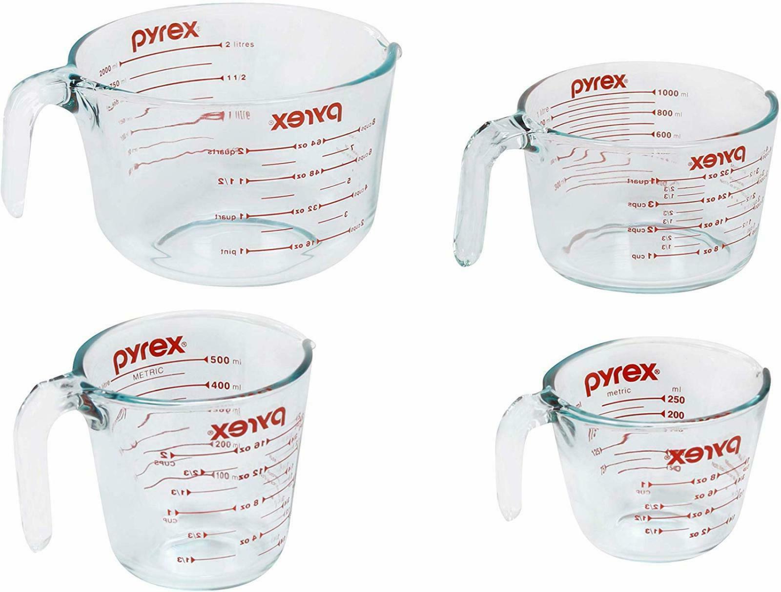 Pyrex 4 Pieces Glass Stackable Measuring Cup Set